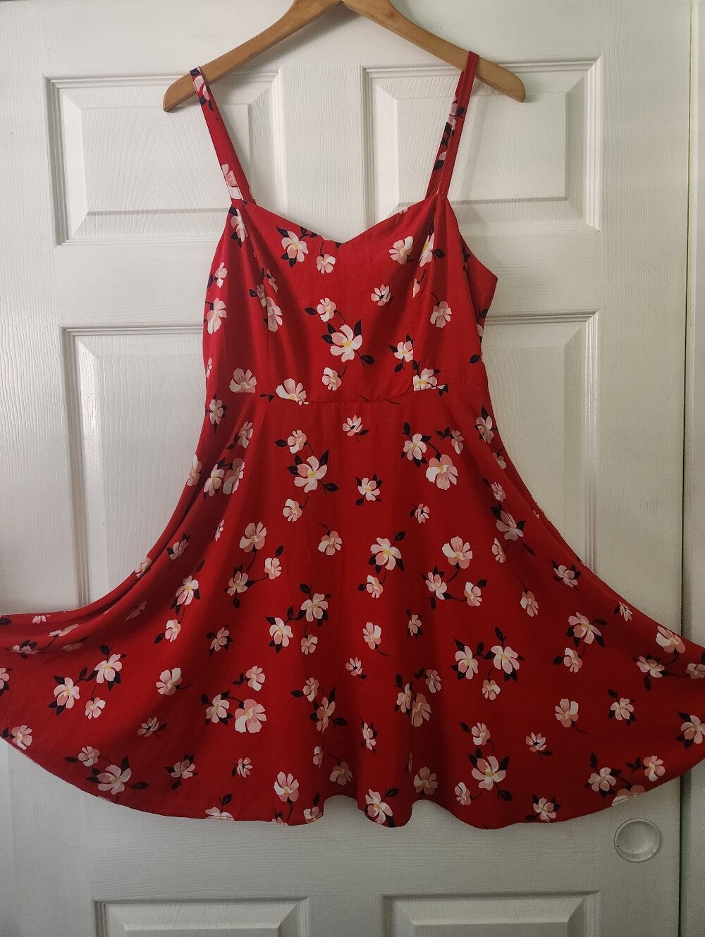 Old Navy Red Floral Dress Women's Large